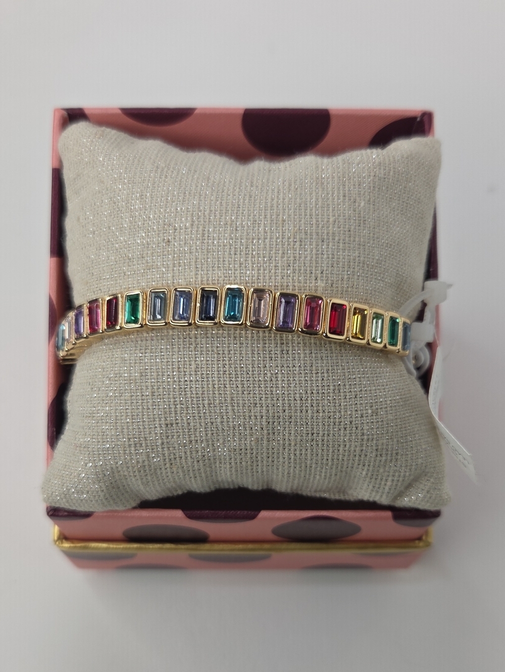 🌈▪️ Piper K▪️beautiful Multicolor Rhinestone Stretch Gold Bracelet - Picture 7 of 7